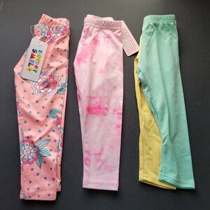 Dot Dot Smile 2T Leggings 3pc Bundle Stretch Elastic Waist NWT